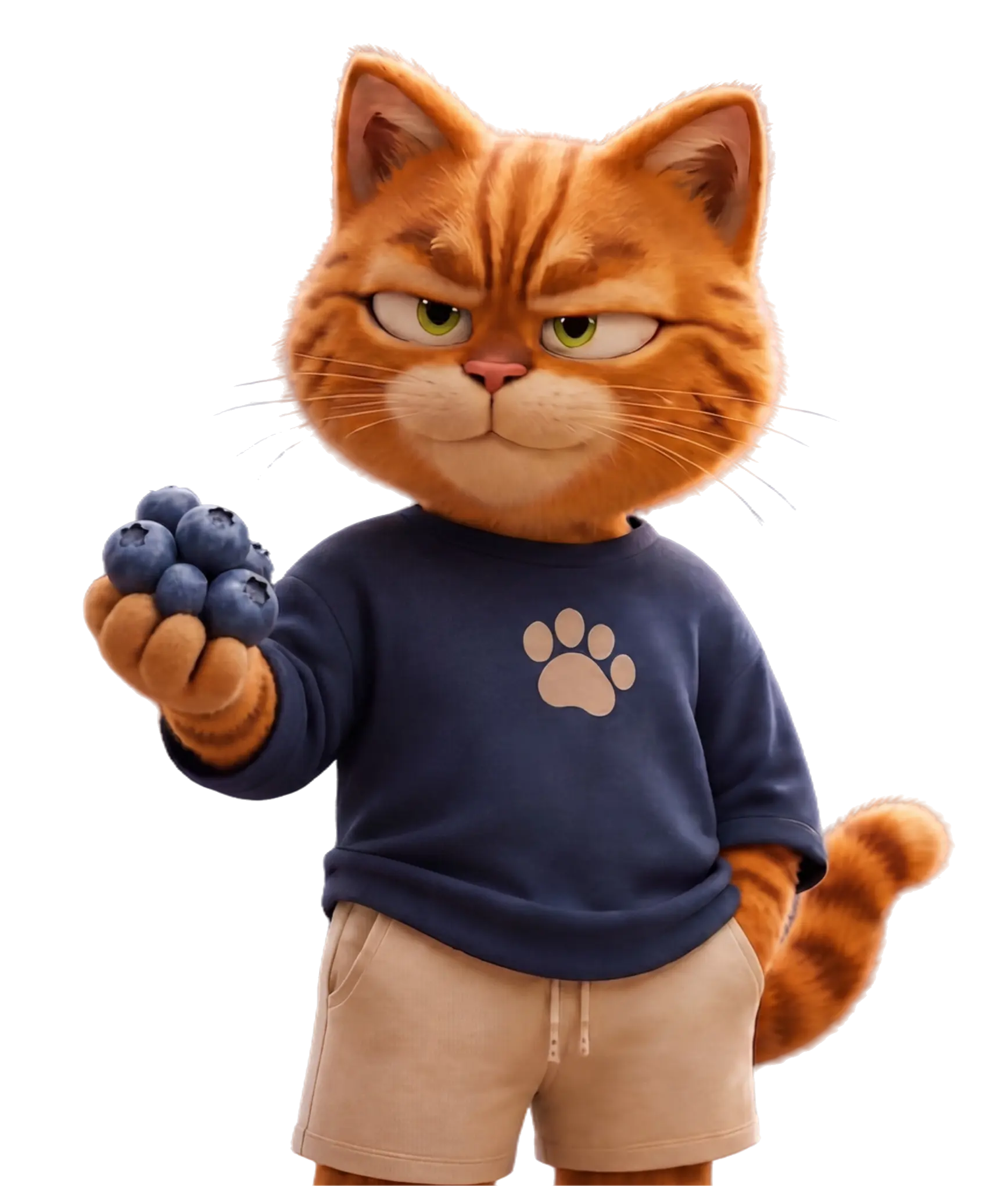 Cat with Blueberries